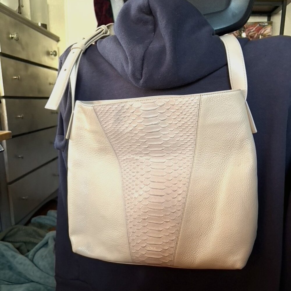 Vince leather hobo bag w/python